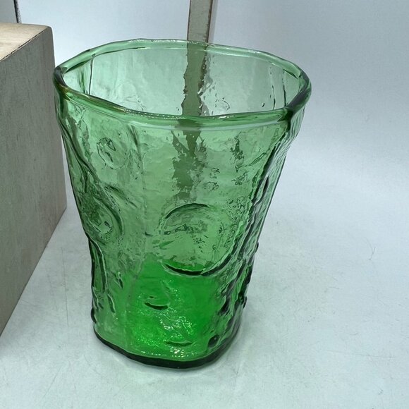 SENECA crystal DRIFTWOOD 1980 BLUE GREEN BROWN  pattern Juice Glass Set of Three - Picture 4 of 11